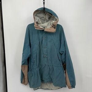 The Territory Ahead Mens XL Anorak Jacket Pullover Hooded Blue‎ Tan